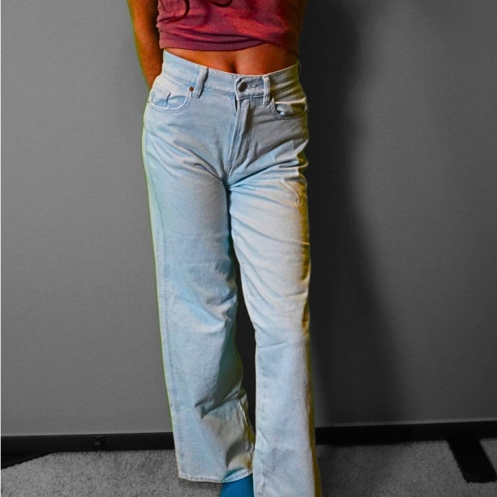 PacSun Women's Sky Blue Straight Leg Jeans